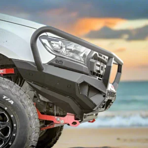 Spartan Hoop Bull Bar installed on Ford Ranger PXIII at the beach during sunset