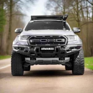 Ford Ranger Raptor with Armando Prime Bull Bar installed on an off-road trail