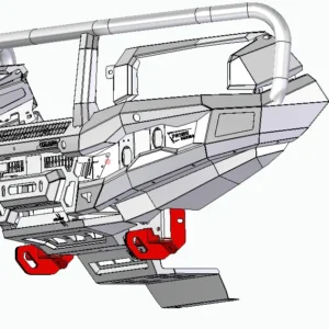 3D model of Prime Series Hoop Bull Bar with skid plate for Mitsubishi Triton MV 2024